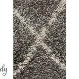 Saffia Natural Grey Tribal Imprints Plush Boho Rug