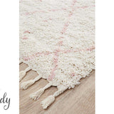 Saffia Pink Tribal Imprints Plush Boho Rug