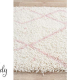 Saffia Pink Tribal Imprints Plush Boho Rug