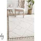 Saffia Pink Tribal Imprints Plush Boho Rug