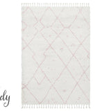 Saffia Pink Tribal Imprints Plush Boho Rug