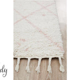 Saffia Pink Tribal Imprints Plush Boho Rug