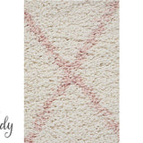 Saffia Pink Tribal Imprints Plush Boho Rug