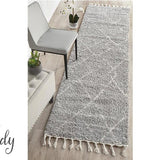 Saffia Silver Tribal Imprints Plush Boho Rug