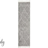 Saffia Silver Tribal Imprints Plush Boho Rug