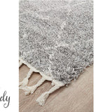 Saffia Silver Tribal Imprints Plush Boho Rug