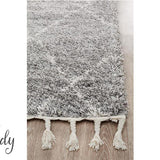 Saffia Silver Tribal Imprints Plush Boho Rug