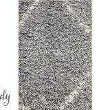 Saffia Silver Tribal Imprints Plush Boho Rug