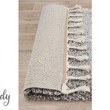 Saffia Silver Tribal Imprints Plush Boho Hallway Runner Rug