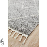 Saffia Silver Tribal Imprints Plush Boho Rug