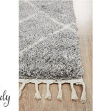 Saffia Silver Tribal Imprints Plush Boho Rug