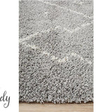 Saffia Silver Tribal Imprints Plush Boho Rug