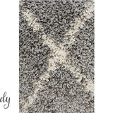 Saffia Silver Tribal Imprints Plush Boho Rug
