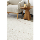 Samira Natural Dotted Diamond Abstract Wool Rug