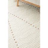 Samira Natural Dotted Diamond Abstract Wool Rug