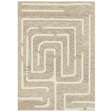 Samira Natural Modern Maze Wool Rug