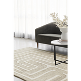 Samira Natural Modern Maze Wool Rug