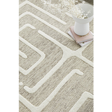 Samira Natural Modern Maze Wool Rug
