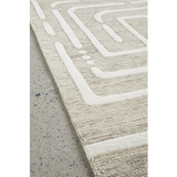 Samira Natural Modern Maze Wool Rug