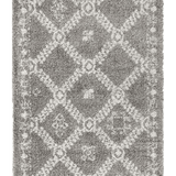 Saffia Natural Grey Tribal Imprints Plush Boho Rug