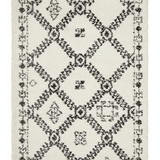 Saffia Natural Off-White Ethnic Prints Plush Boho Rug