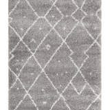 Saffia Silver Tribal Imprints Plush Boho Rug