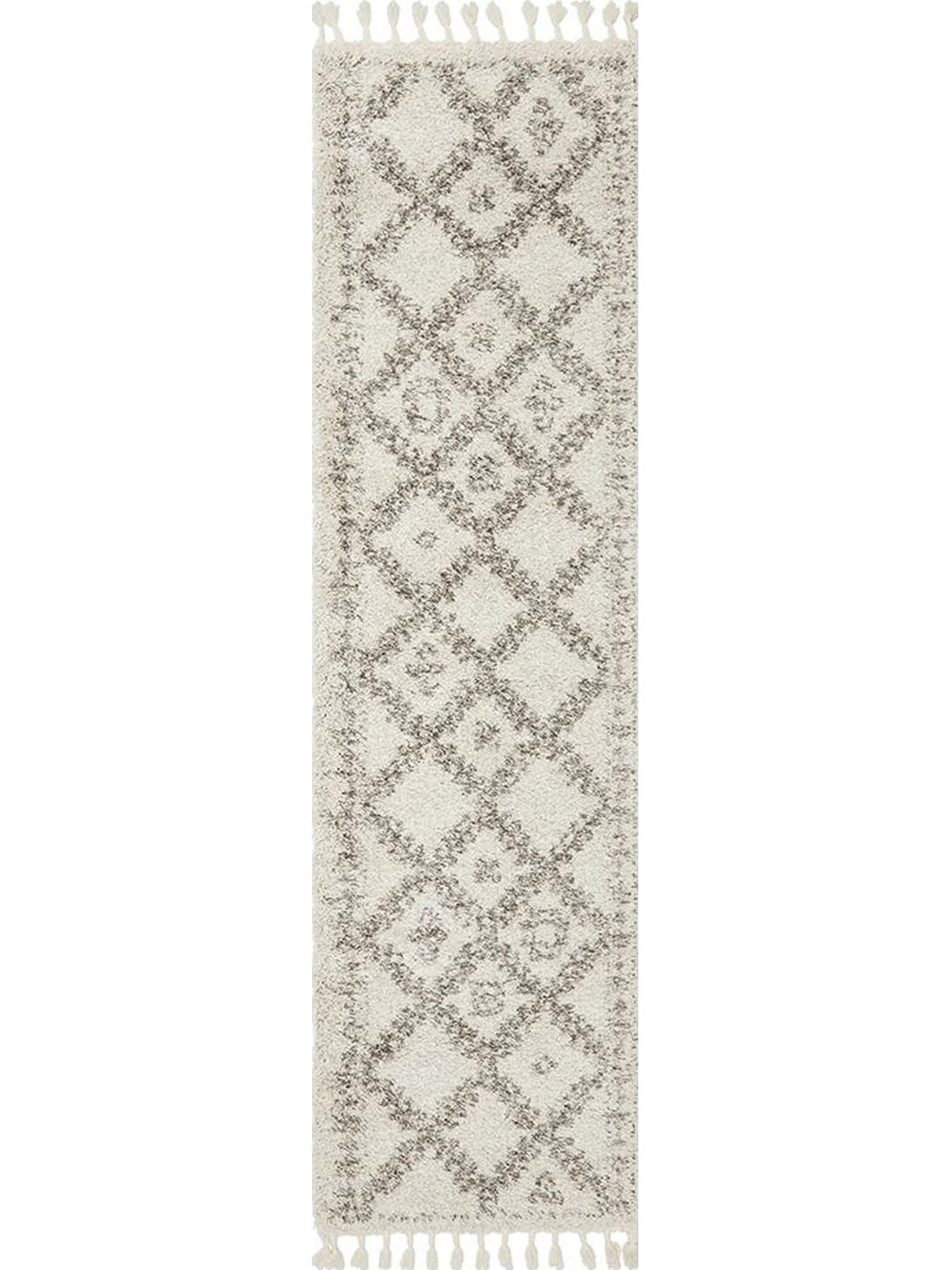Saffia Natural Ethnic Prints Plush Boho Hallway Runner Rug
