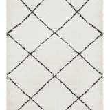 Saffia Natural Off-White Diamonds Plush Boho Rug