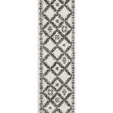 Saffia Natural Off-White Ethnic Prints Plush Boho Hallway Runner Rug