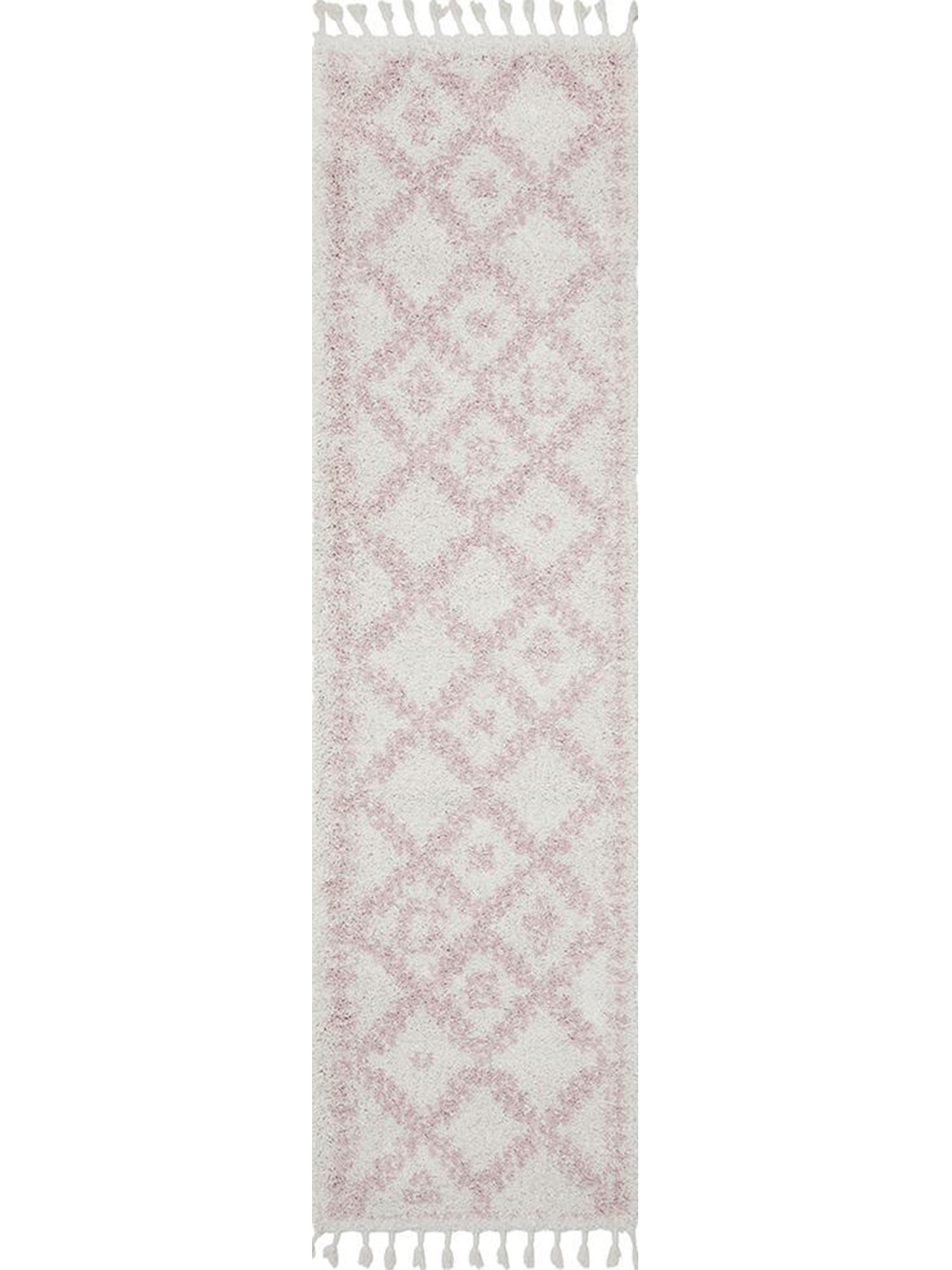 Saffia Pink Ethnic Prints Plush Boho Hallway Runner Rug