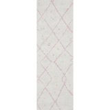 Saffia Pink Tribal Imprints Plush Boho Hallway Runner Rug