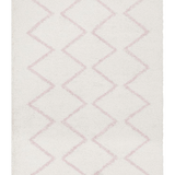 Saffia Pink Zigzag Plush Boho Rug