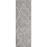 Saffia Silver Tribal Imprints Plush Boho Hallway Runner Rug