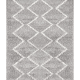 Saffia Silver Zigzag Plush Boho Rug