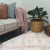 Saffia Pink Ethnic Prints Plush Boho Rug