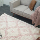 Saffia Pink Ethnic Prints Plush Boho Rug