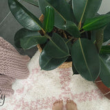 Saffia Pink Ethnic Prints Plush Boho Rug