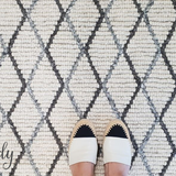 Civic Ivory Diamond Hand Woven Wool Rug