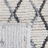 Civic Ivory Diamond Hand Woven Wool Rug