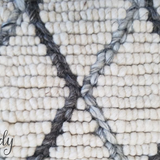 Civic Ivory Diamond Hand Woven Wool Rug