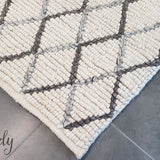 Civic Ivory Diamond Hand Woven Wool Rug