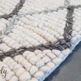 Civic Ivory Diamond Hand Woven Wool Rug