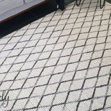 Civic Ivory Diamond Hand Woven Wool Rug