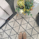 Civic Ivory Geometric Triangle Hand Woven Wool Rug