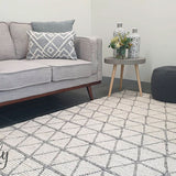 Civic Ivory Geometric Triangle Hand Woven Wool Rug