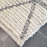 Civic Ivory Geometric Triangle Hand Woven Wool Rug
