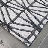 Visage Grey Black Geometric Abstract Pattern Rug