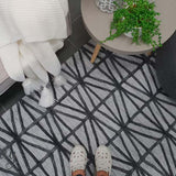 Visage Grey Black Geometric Abstract Pattern Rug