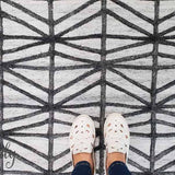 Visage Grey Black Geometric Abstract Pattern Rug