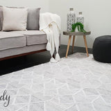 Visage Grey Hexa Herringbone Pattern Rug